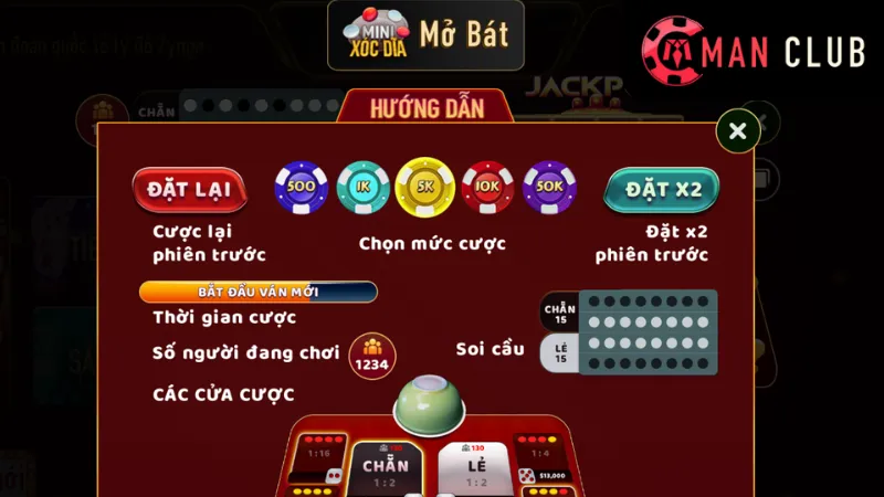 Khám Phá Cách Chơi Mini Xóc Đĩa Tại Manclub Hiệu Quả 2 Luật chơi Mini Xóc đĩa chi tiết